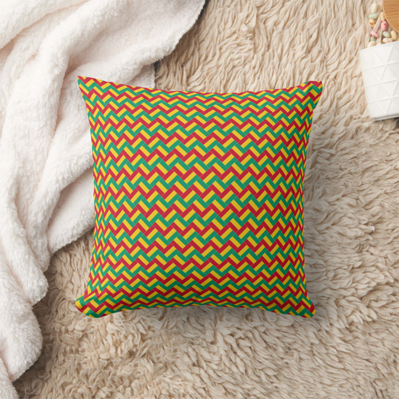 Guinea flag square pillow featuring modern patchwork flag design.