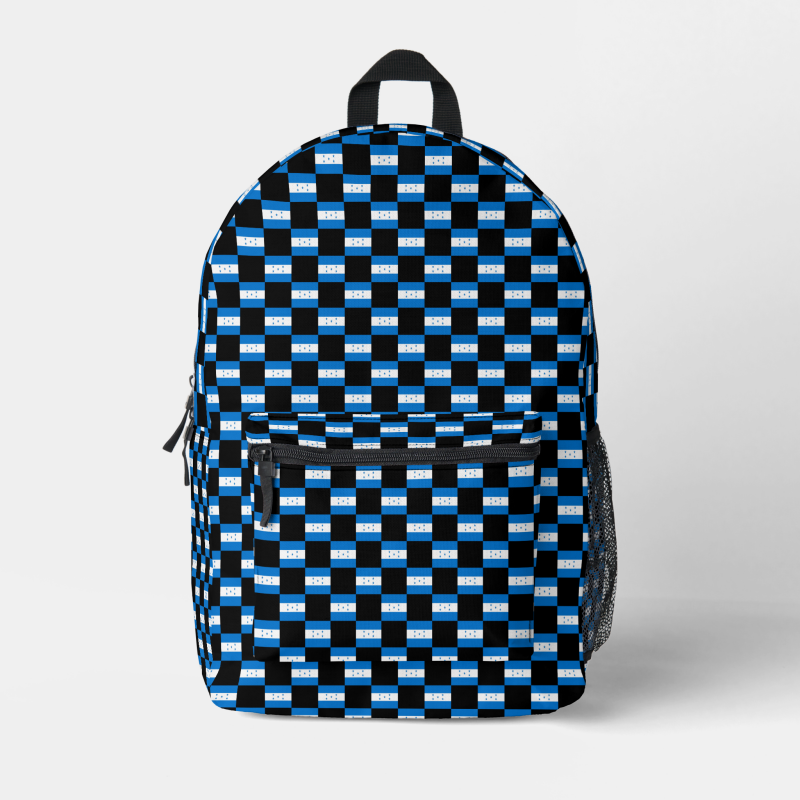 Honduras flag backpack with checkered detailing, blending national pride with everyday function.