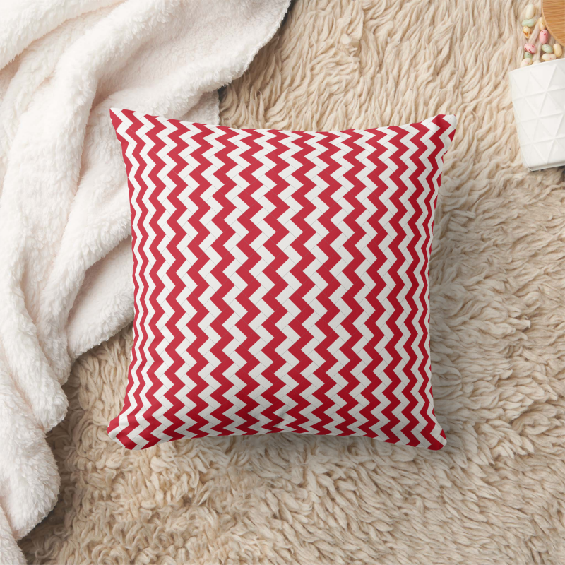 Square pillow printed with a stylized Indonesia flag in a bold, modern design.