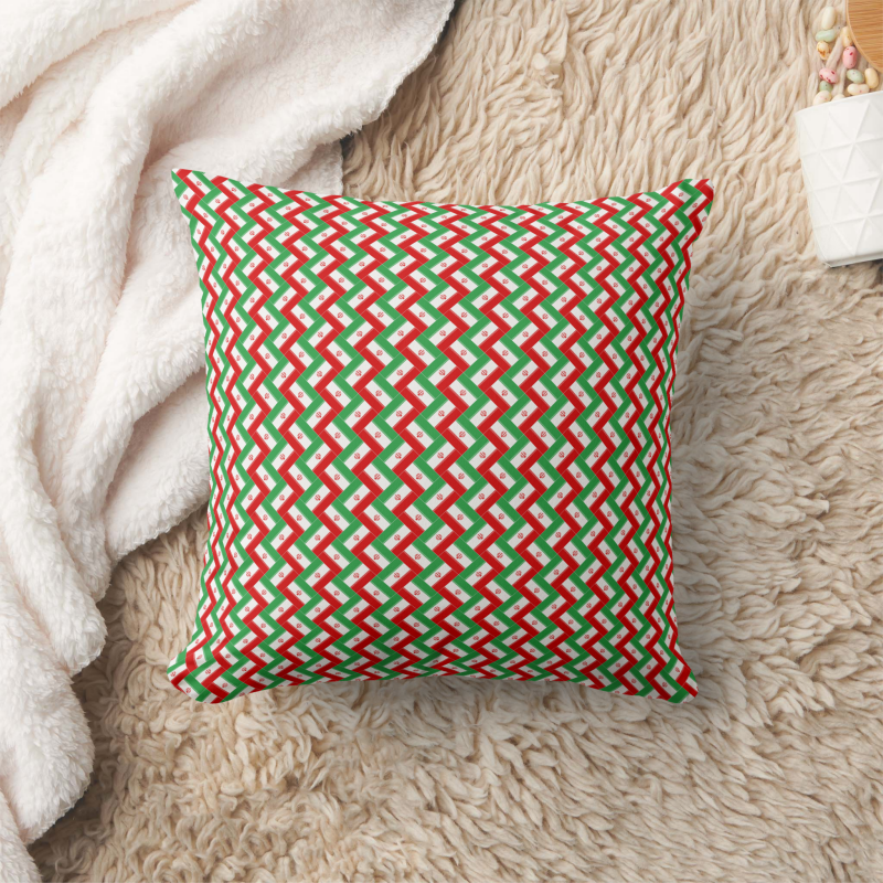 Accent pillow showcasing the Iran flag in a contemporary patchwork layout.