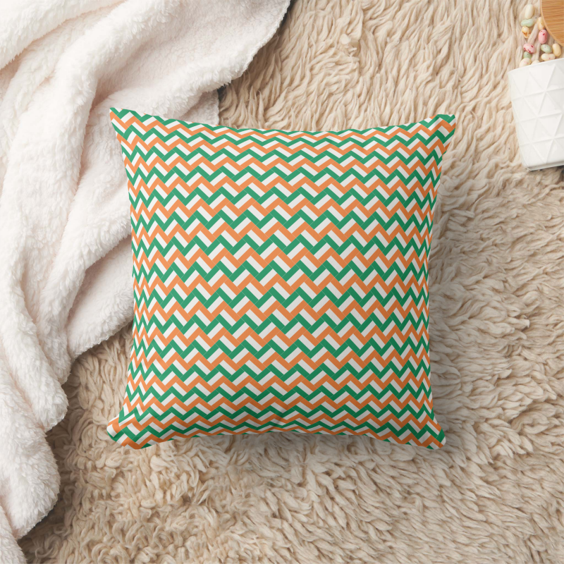 Ireland flag square pillow featuring modern patchwork flag design.