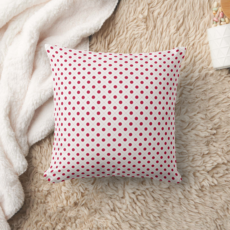 Japan flag-inspired pillow in square shape, designed with a creative patchwork motif.
