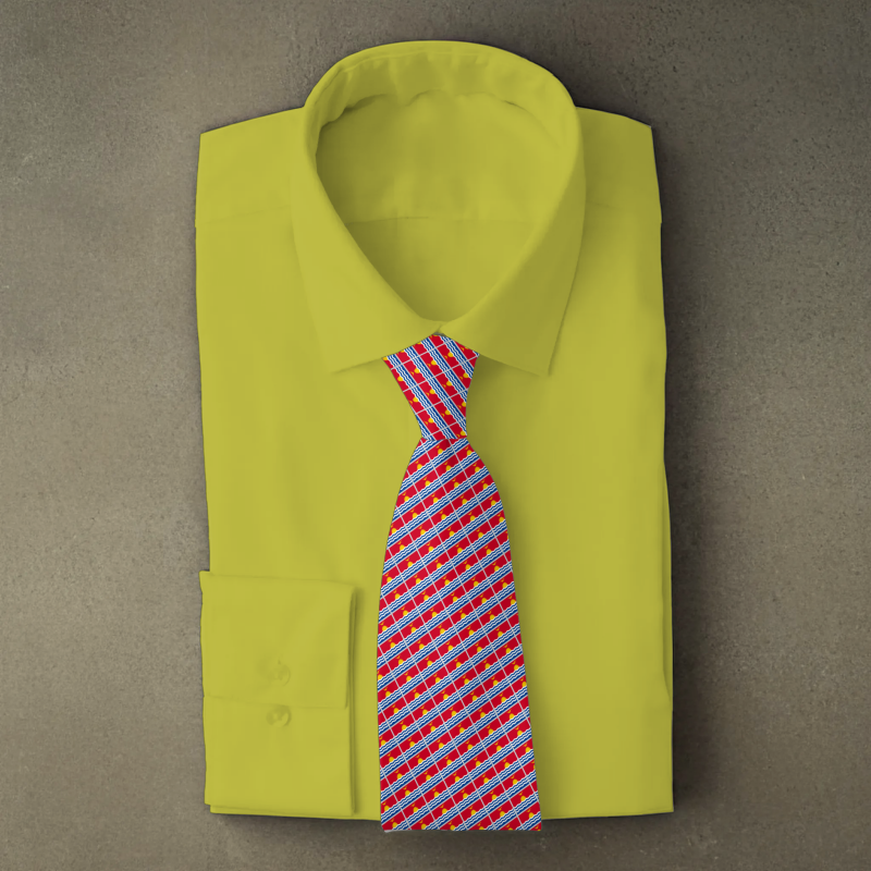 Kiribati flag necktie on folded white shirt