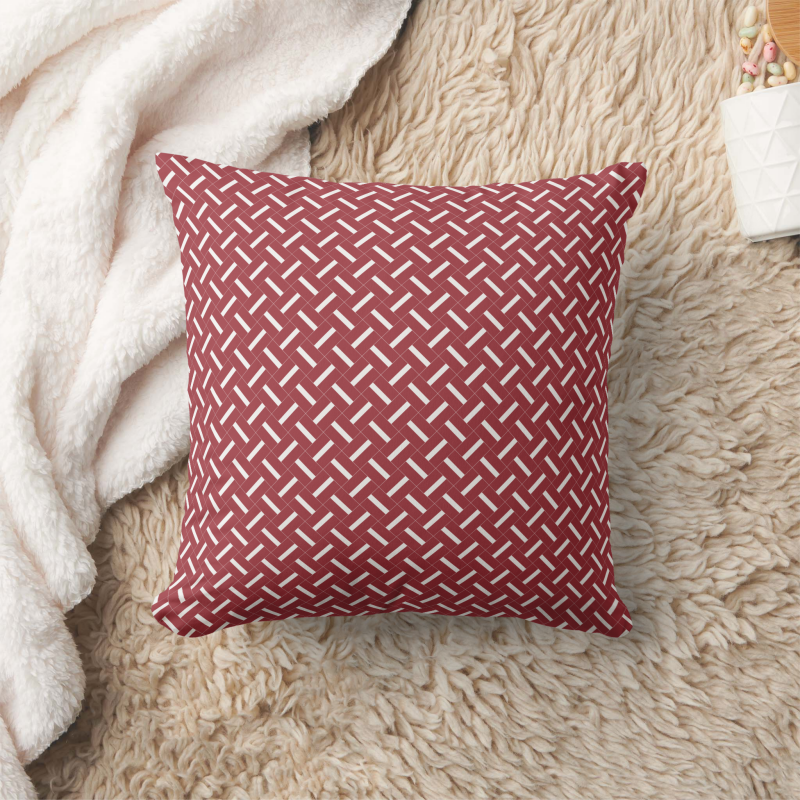 Accent pillow showcasing the Latvia flag in a contemporary patchwork layout.
