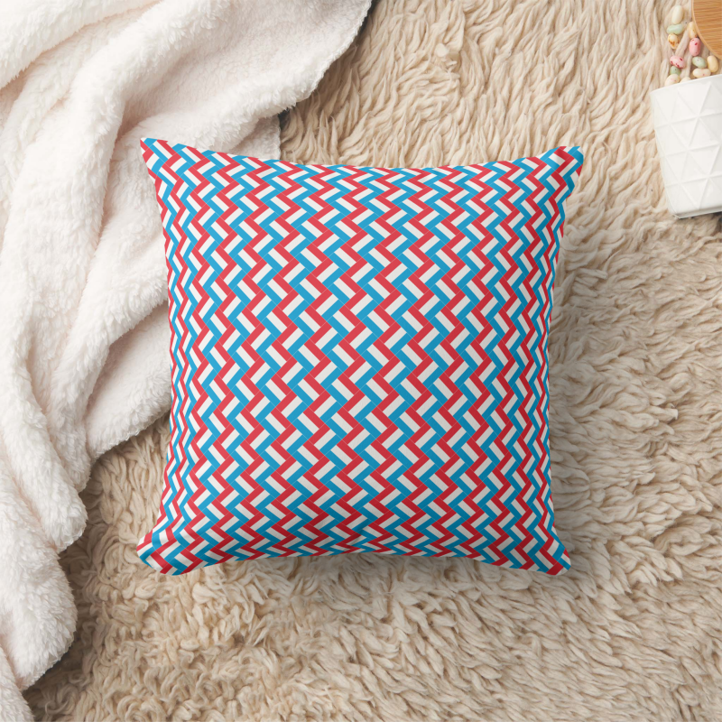 Luxembourg flag square pillow featuring modern patchwork flag design.