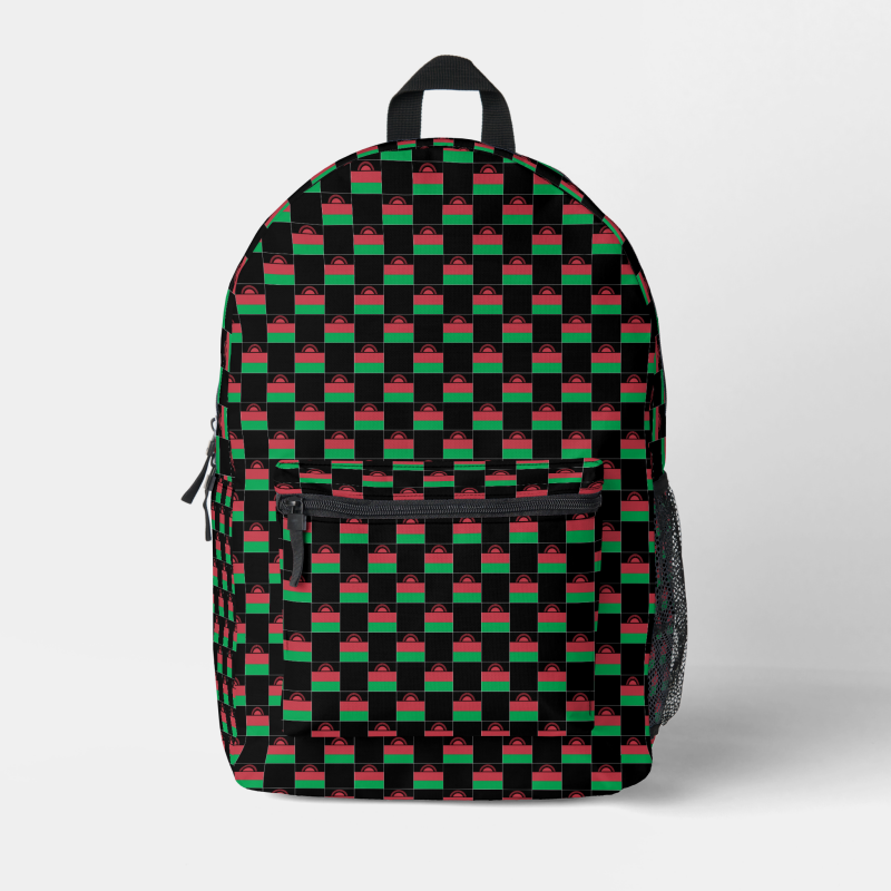 Malawi flag backpack with checkered detailing, blending national pride with everyday function.