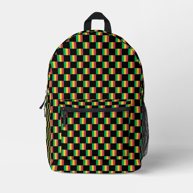 Mali flag backpack with checkered detailing, blending national pride with everyday function.