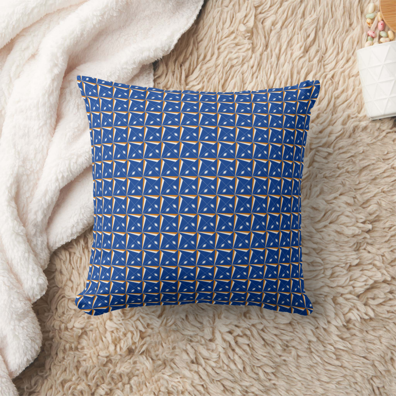 Square pillow printed with a stylized Marshall Islands flag in a bold, modern design.