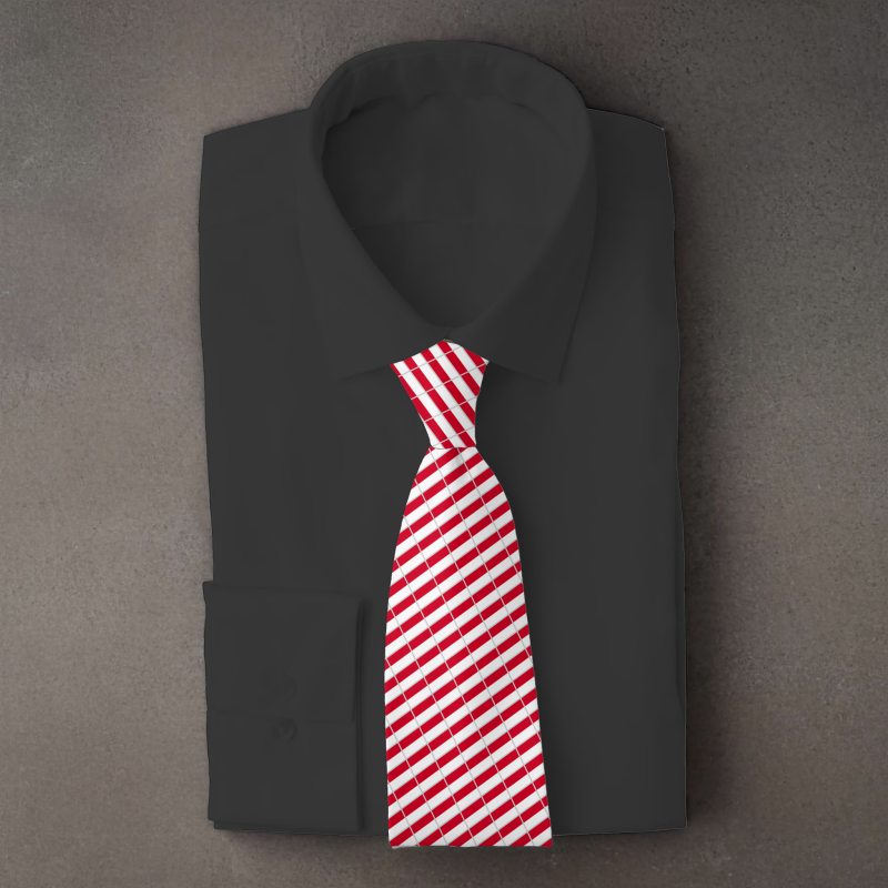 Monaco flag necktie on black folded shirt