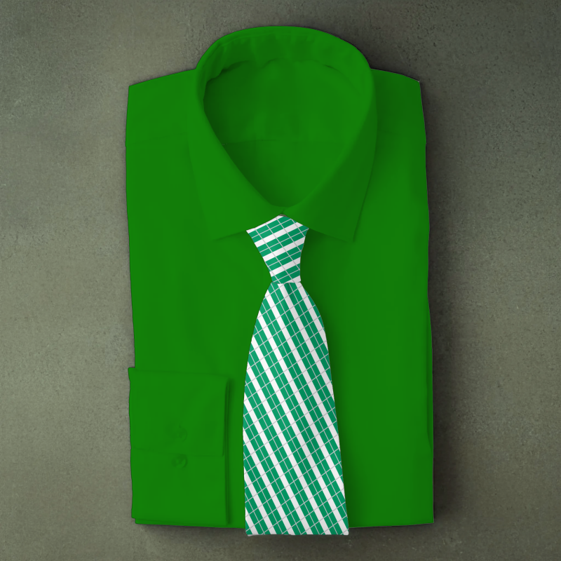 Nigeria flag necktie on green folded shirt