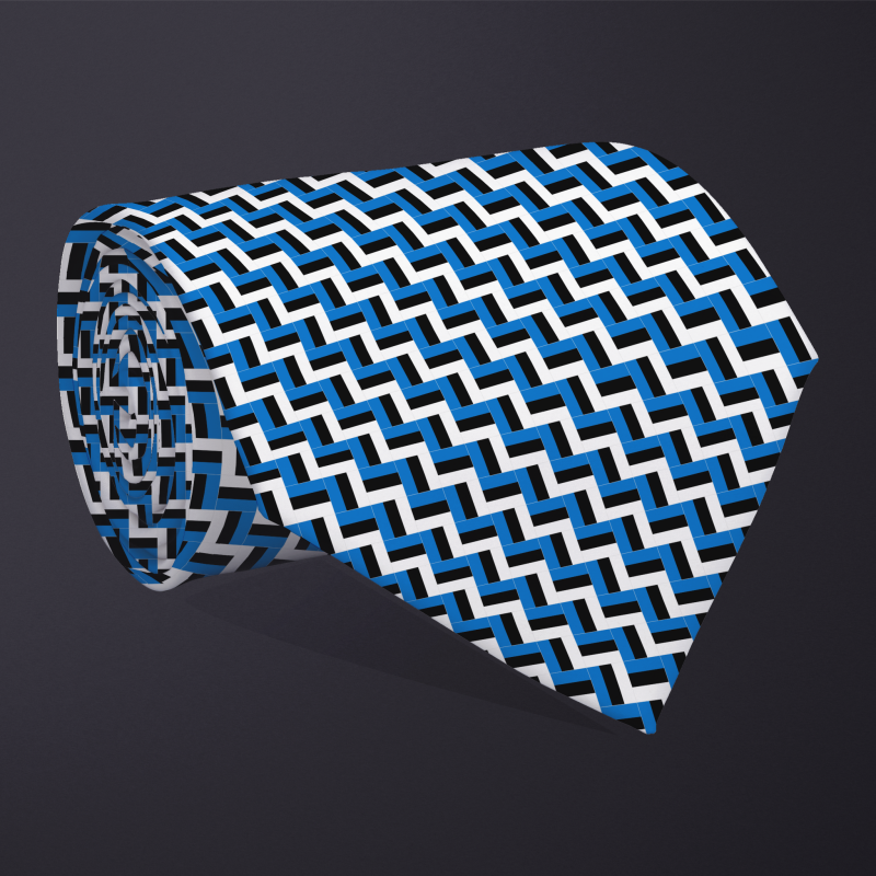 Rolled necktie, patchwork Estonia flag pattern