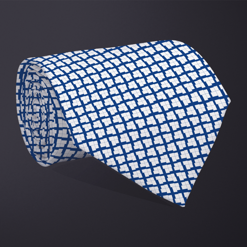 Rolled necktie, patchwork Finland flag pattern
