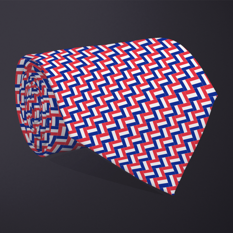 Wavy France Flag Necktie