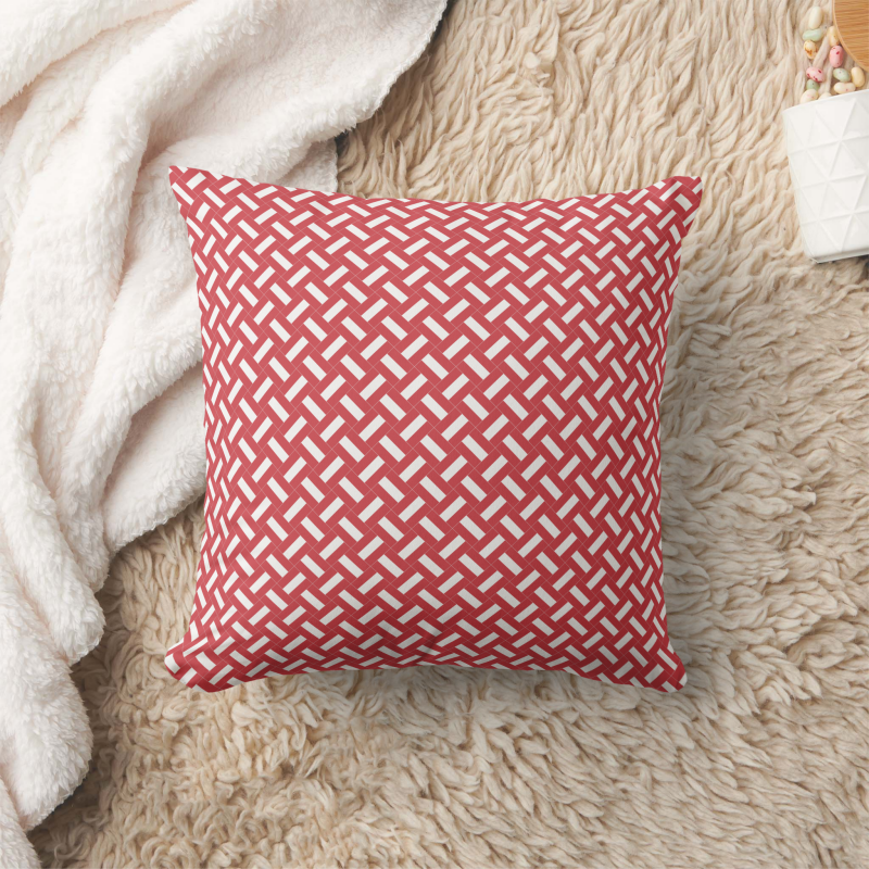 Decorative pillow with a patchwork pattern based on the Peru national flag.