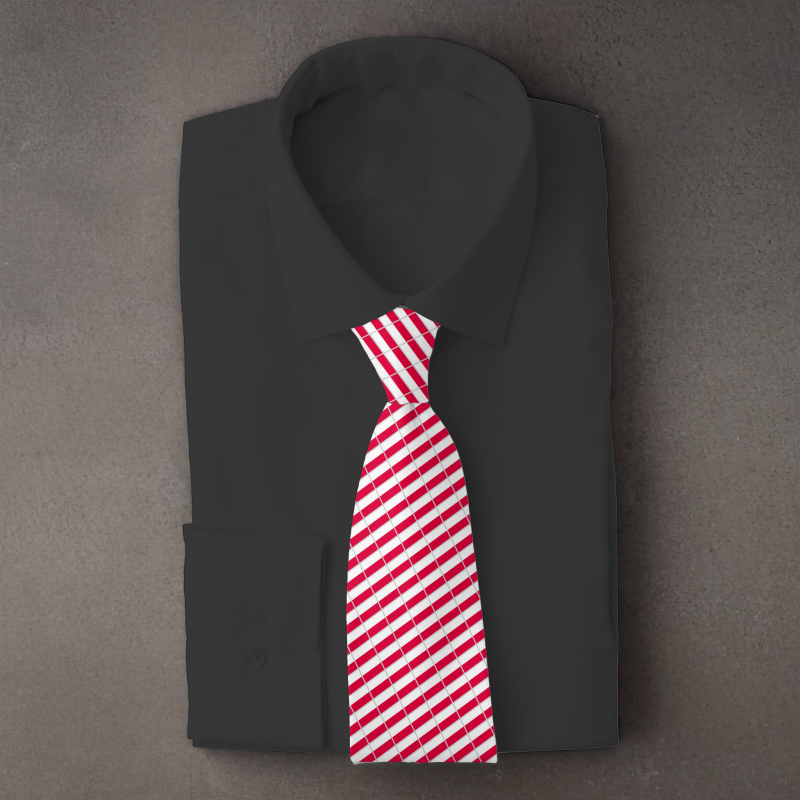 Poland flag necktie on black folded shirt