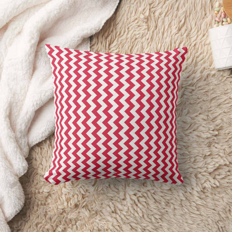 Accent pillow showcasing the Poland flag in a contemporary patchwork layout.