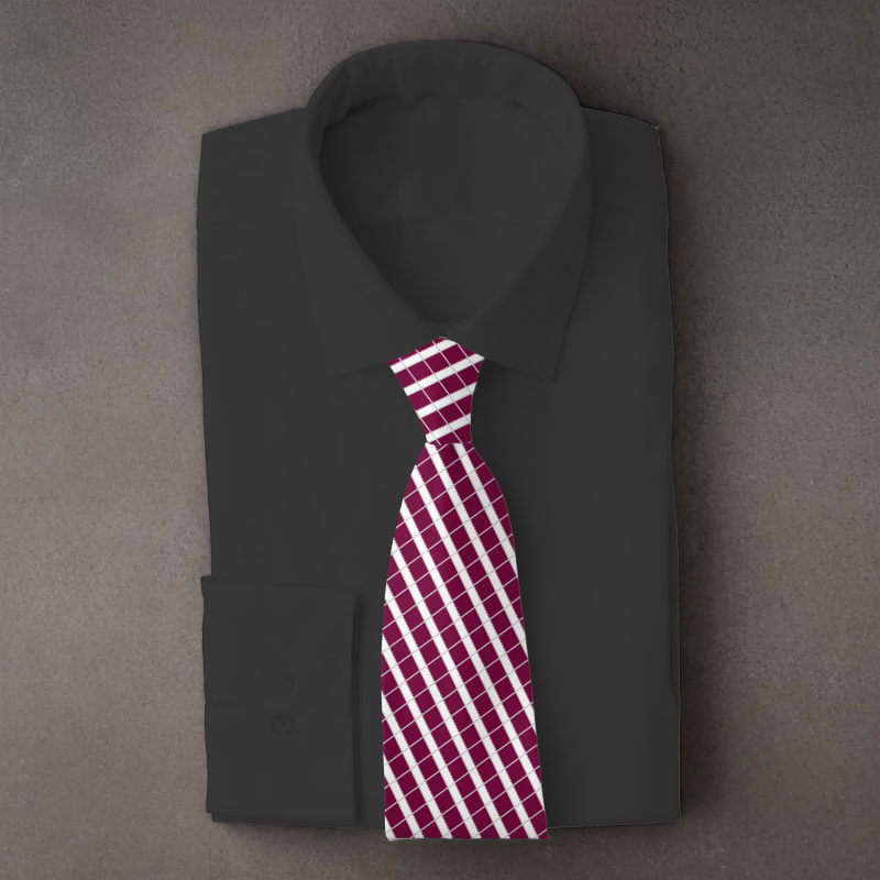Qatar flag necktie on black folded shirt