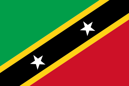 Another depiction of the flag of Saint Kitts and Nevis, placed above the design summary.