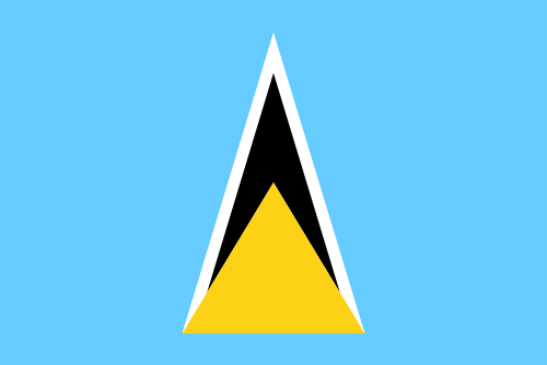 Another depiction of the flag of Saint Lucia, placed above the design summary.