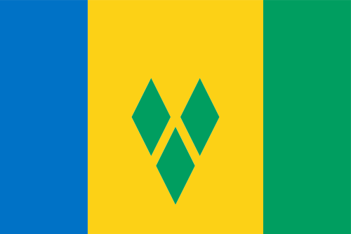 Another depiction of the flag of Saint Vincent and the Grenadines, placed above the design summary.