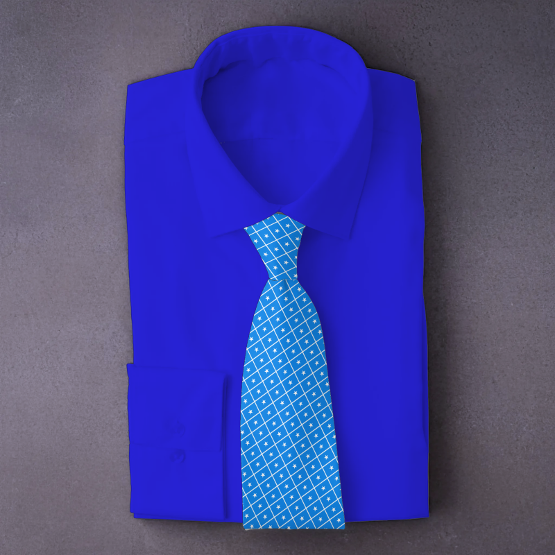 Somalia flag necktie on blue folded shirt