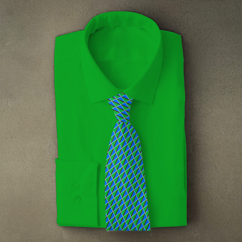 Tanzania flag necktie on green folded shirt