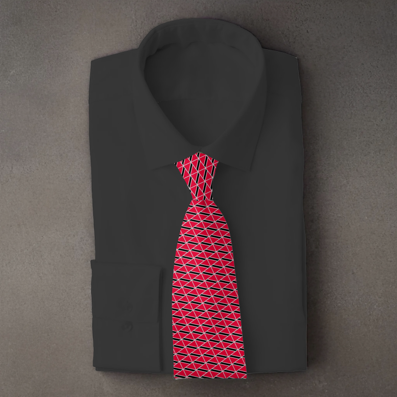 Trinidad and Tobago flag necktie on black folded shirt