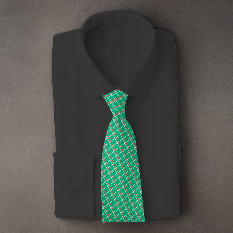 Turkmenistan flag necktie on black folded shirt