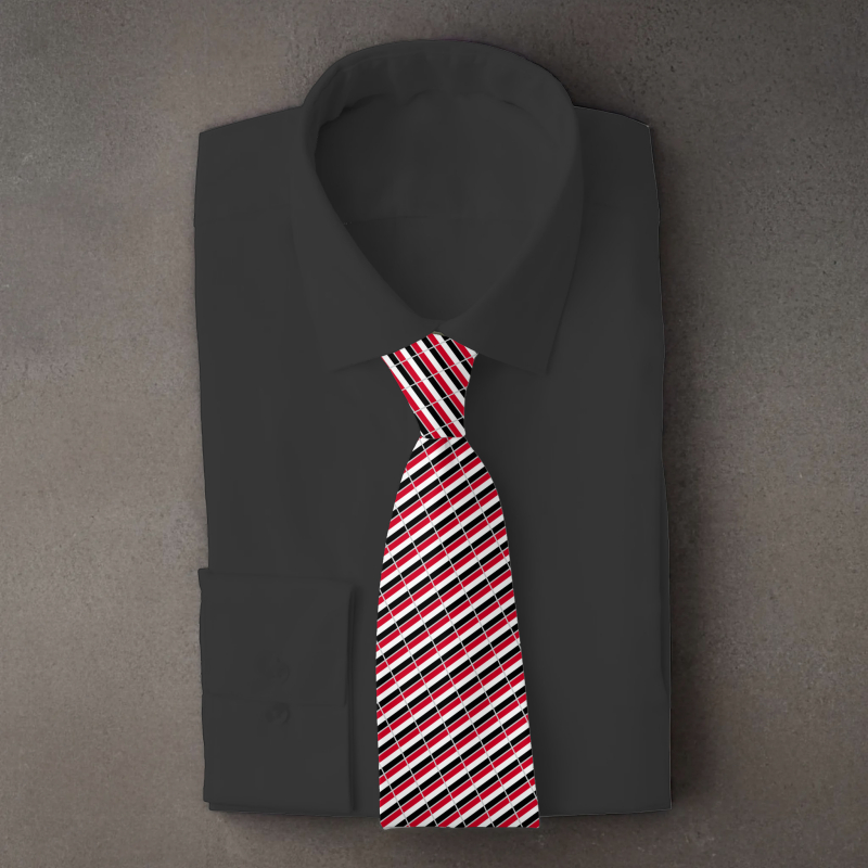 Yemen flag necktie on black folded shirt