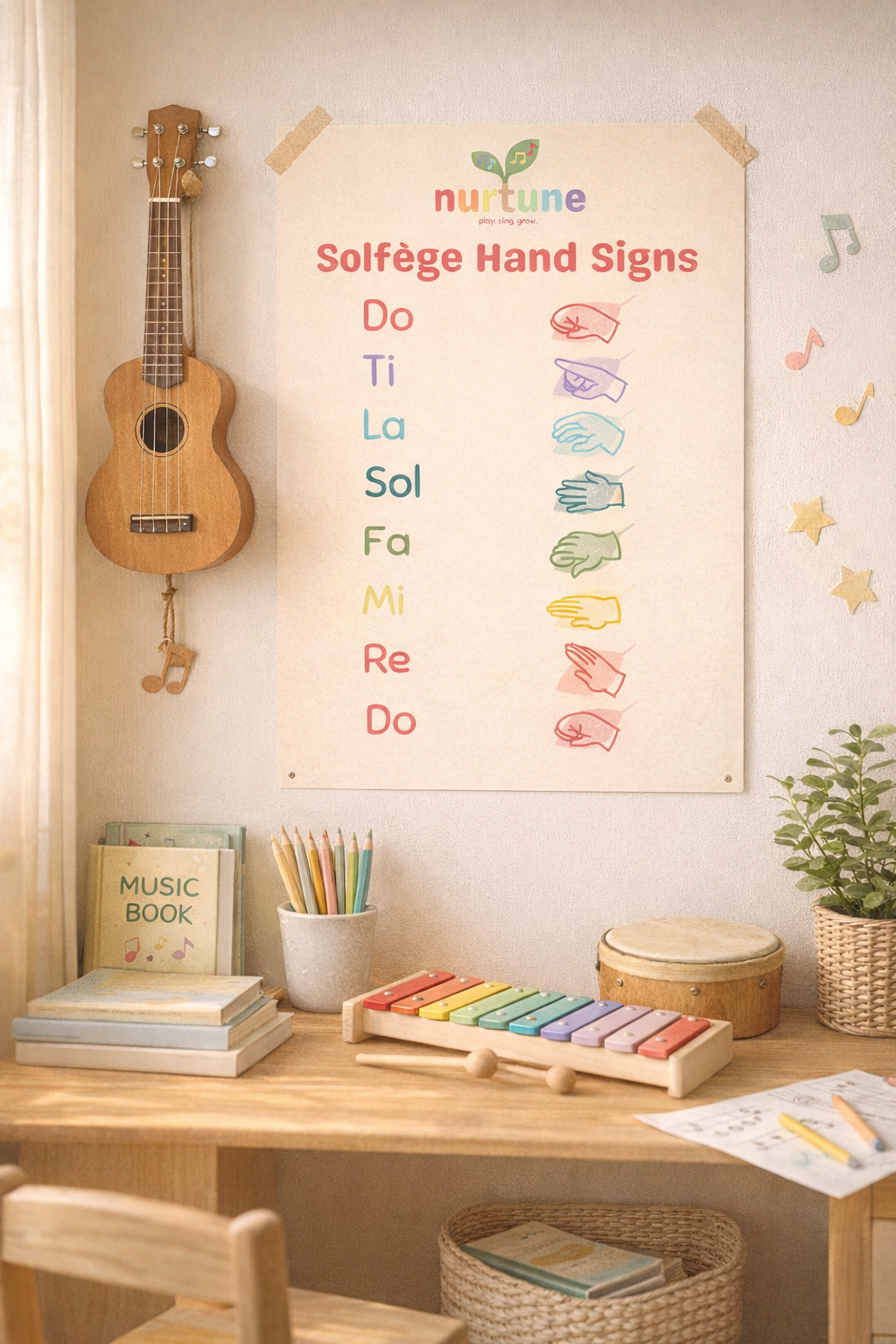 Nurtune Music Solfège Hand Sign 11x14 Poster
