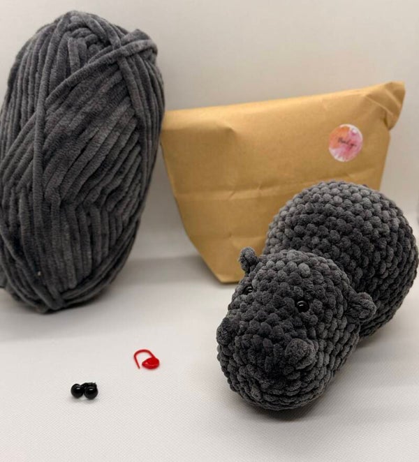 Haakpakket Hippo Grijs