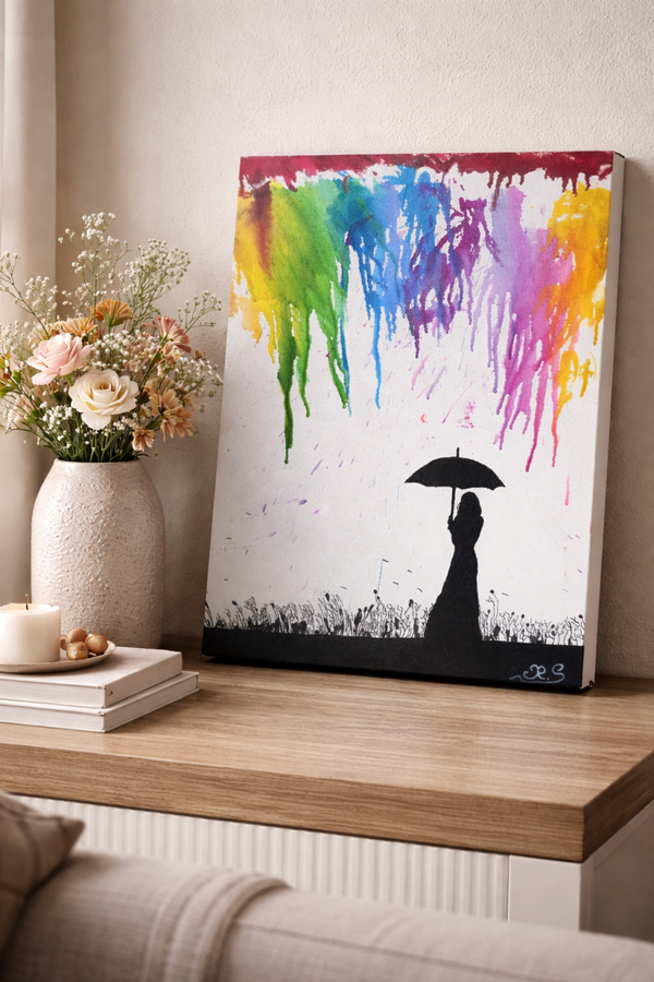 Regenbogenregen 50x40