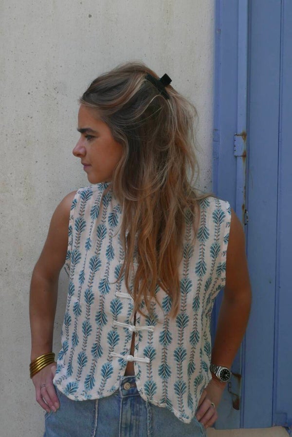 Haut June bleu
