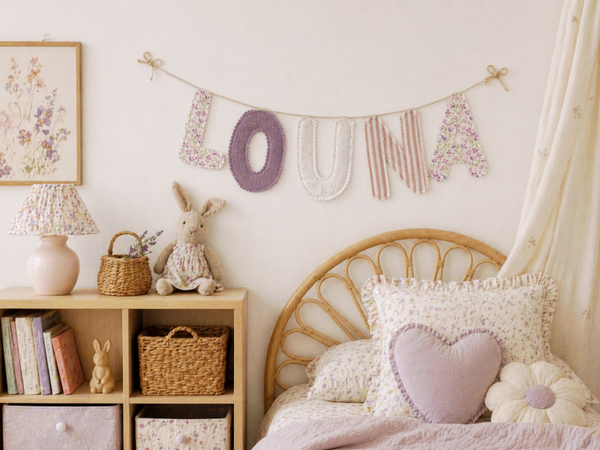 Guirlande prénom personnalisable - Thème Rose