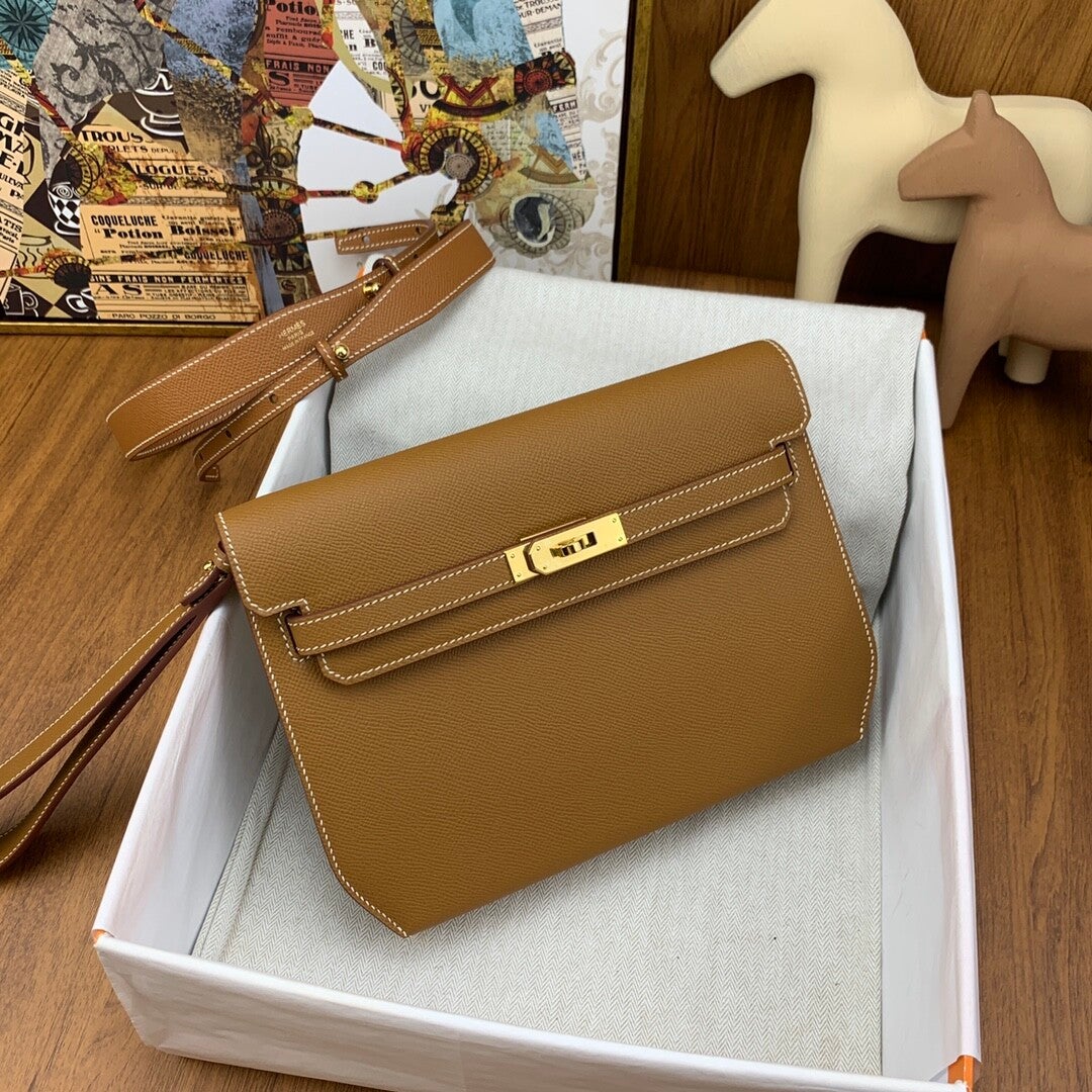 kelly 25 depeche 37 gold brown gold buckle new handbag brand new