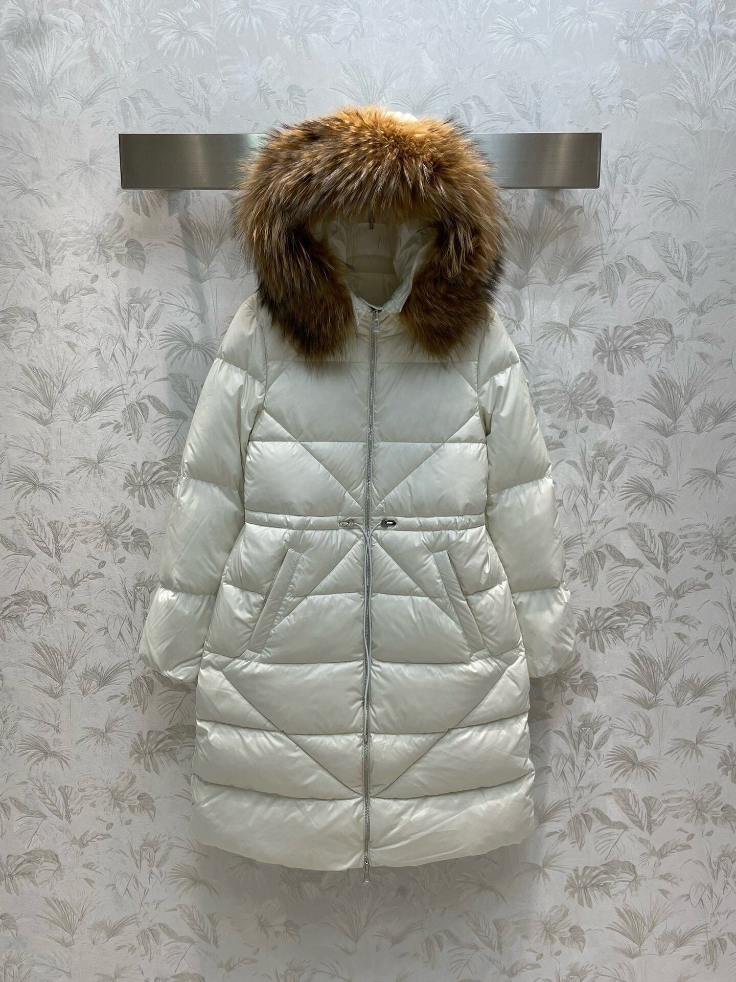 Moncle*23 new style, large fur collar medium and long hooded down jacket