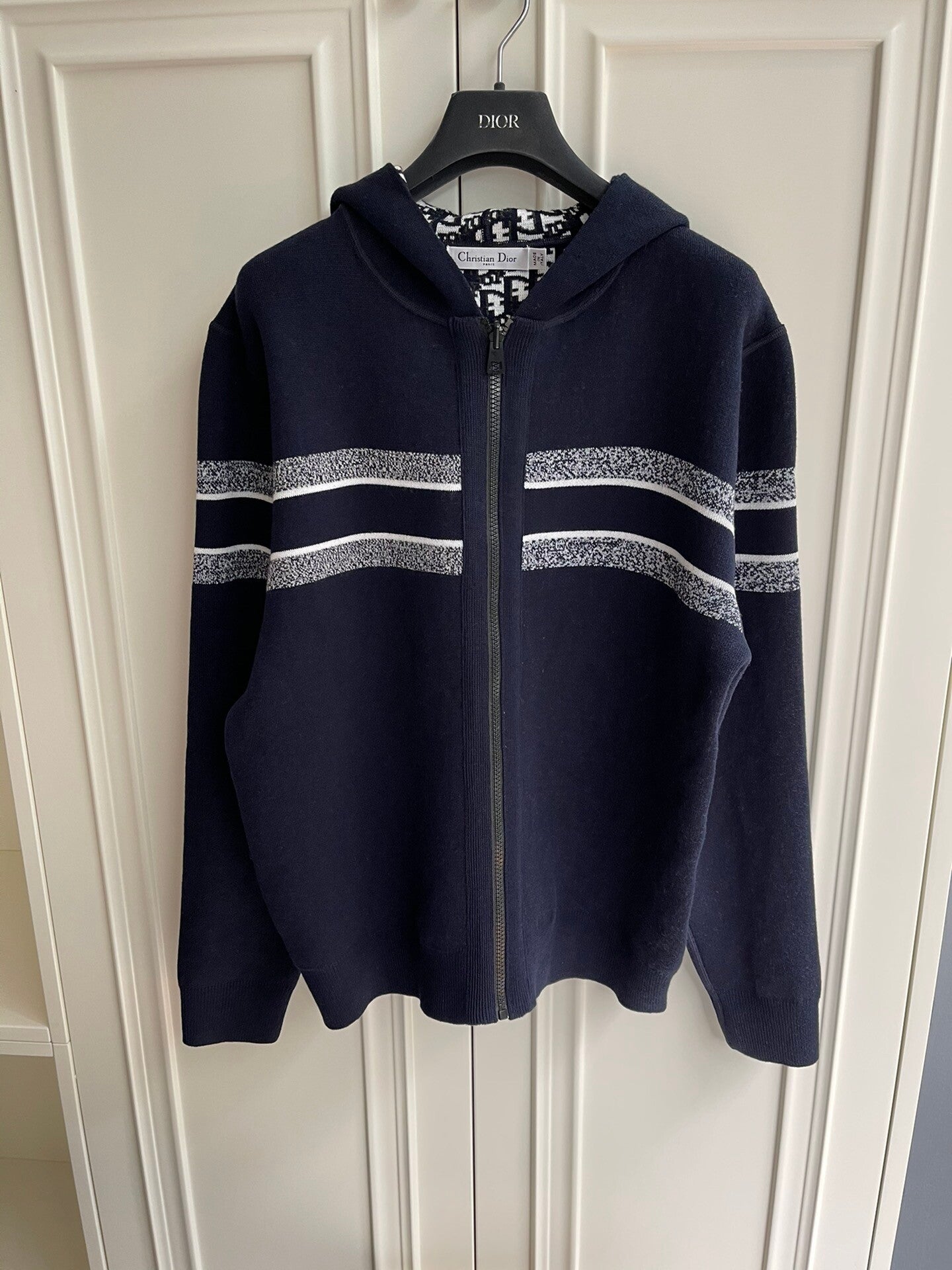 Dior | 22 autumn and winter new old flower double-sided cashmere hooded cardigaN