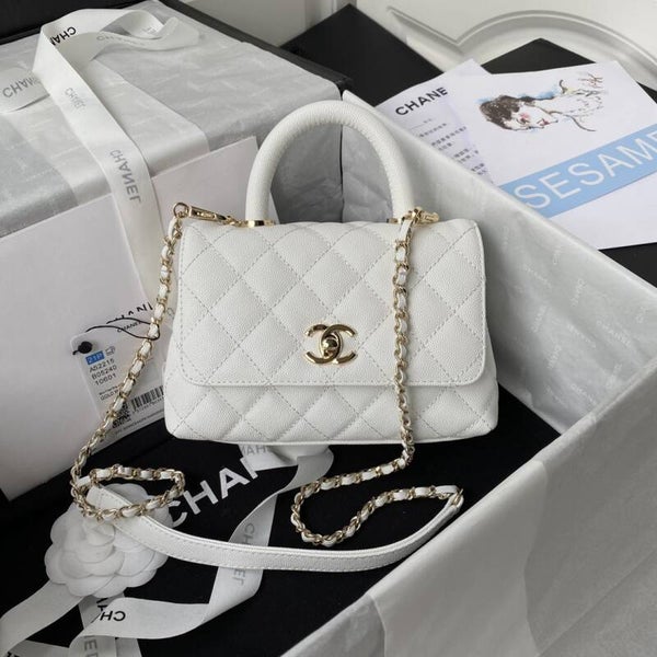 White leather bag
