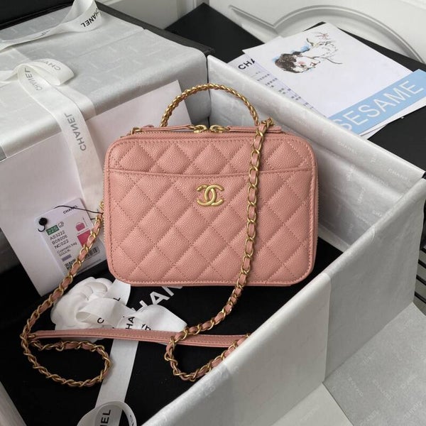 Pink leather bag
