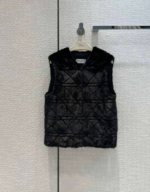 Dio*22 Autumn and Winter New Product Diana Rattan Plaid Mink Fur Vest!