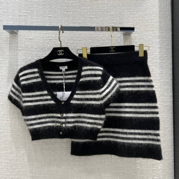 Chane*22 striped knitted women's group style set