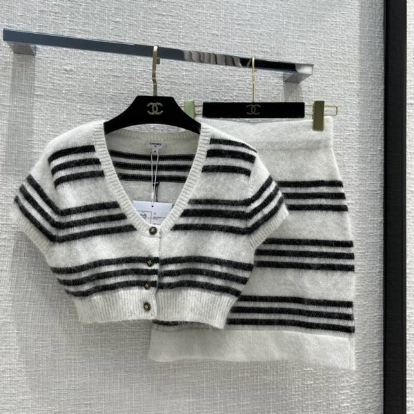 Chane*22 striped knitted women's group style set
