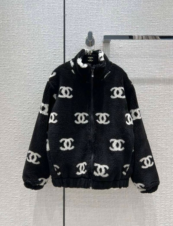 C hane*22  cashmere stand-up collar zipper jacket!