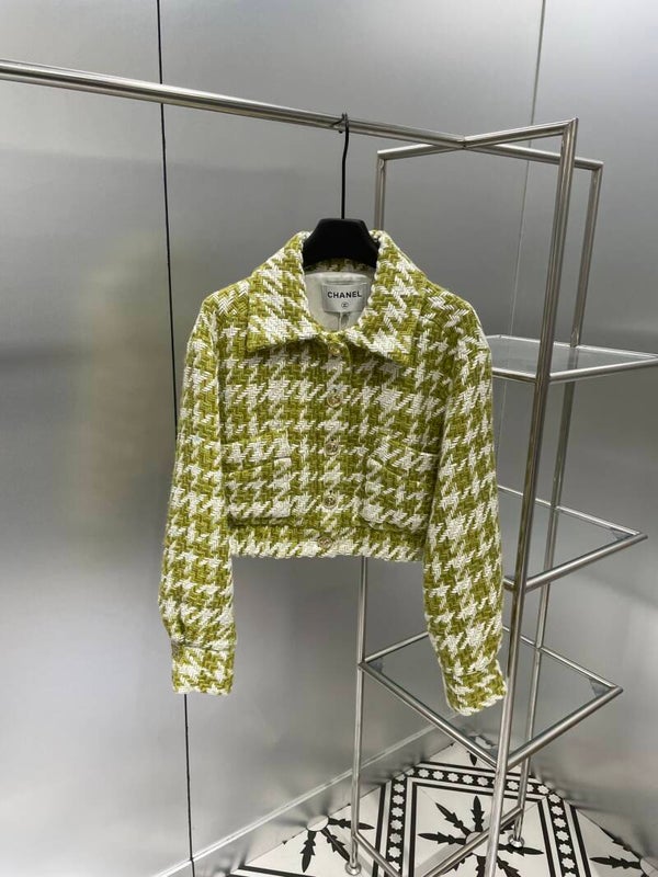 Green wool tweed soft