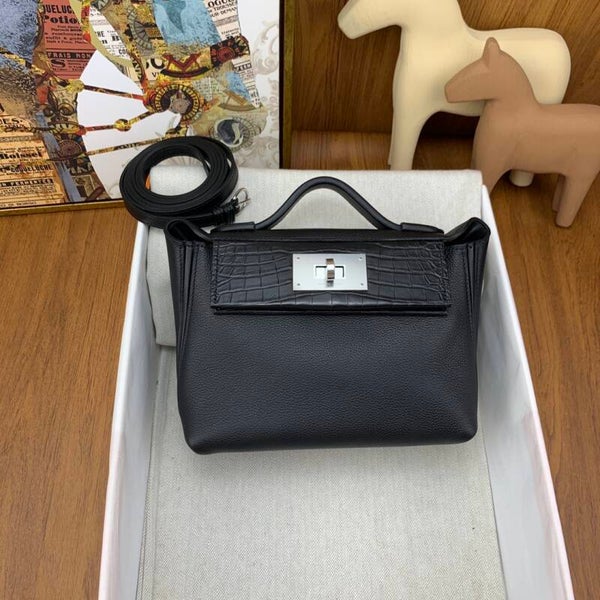 Kelly Mini2424 21cm touch evercolor crocodile 89 black silver buckle