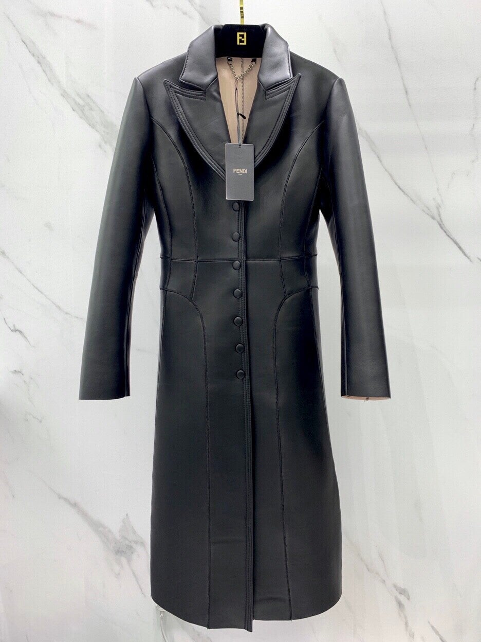 FEND* long slim sheepskin coat