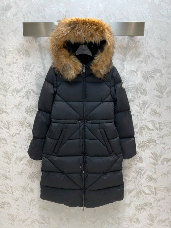 Moncle*23 new style, large fur collar medium and long hooded down jacket
