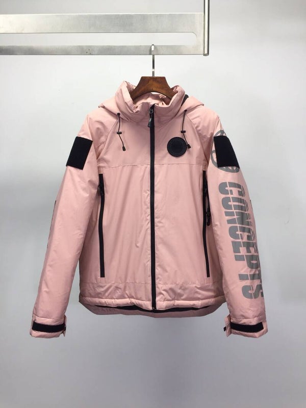 Luminous letter sleeve logo down jacket