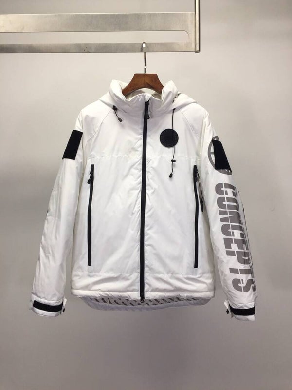 Luminous letter sleeve logo down jacket