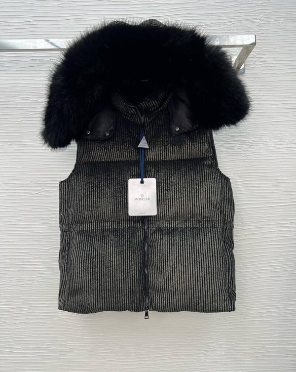 MO 23 new down vest original customized silver silk fabric
